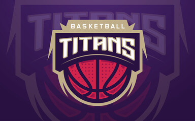 Wall Mural - Professional Basketball Club Logo Template for Sports Team