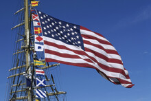 Flags On A Ship Mast