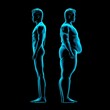 © SuperStock - Thin and obese men back to back, X-ray image