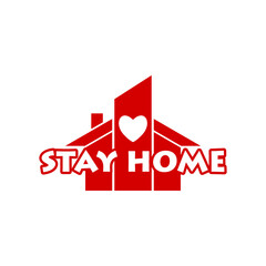 Canvas Print - Stay home icon isolated on white background