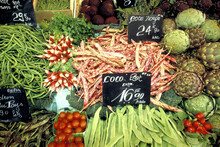 Fresh Vegetables Sold In A Market, Nice, France
