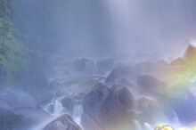 Water Cascading Through Rocks, Narada Falls, Mount Rainier National Park, Washington State, USA