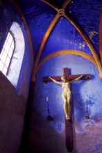 Low Angle View Of A Statue Of Jesus Christ, Oppede-le-Vieux, France