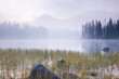 © SuperStock - Fog over a lake at sunrise, Scott Lake, Willamette National Forest, Oregon, USA
