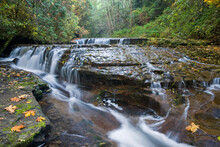 Waterfall In A Forest, Sweet Creek Falls, Oregon, USA