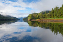 Reflection Of Clouds In Water, Bailey Bay Hot Springs, Ketchikan, Alaska, USA