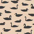seamless pattern of water birds (swan, duck, coot), great for wrapping, textile, wallpaper- vector illustration