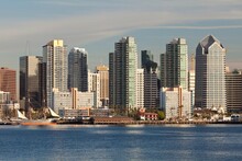 USA, California, San Diego, San Diego Skyline From Harbor Island