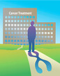 © SuperStock - Cancer genetics, hospital building, illustration