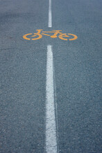 Bicycle Sign On The Road