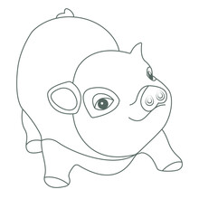 Cute Pigs Coloring Page Outline