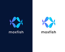 Letter M With Fish Logo Design Template