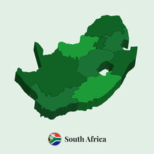 3D Map Of South Africa, Vector Stock Photos Designs