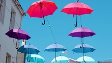 Close Up Multi Coloured Umbrellas
