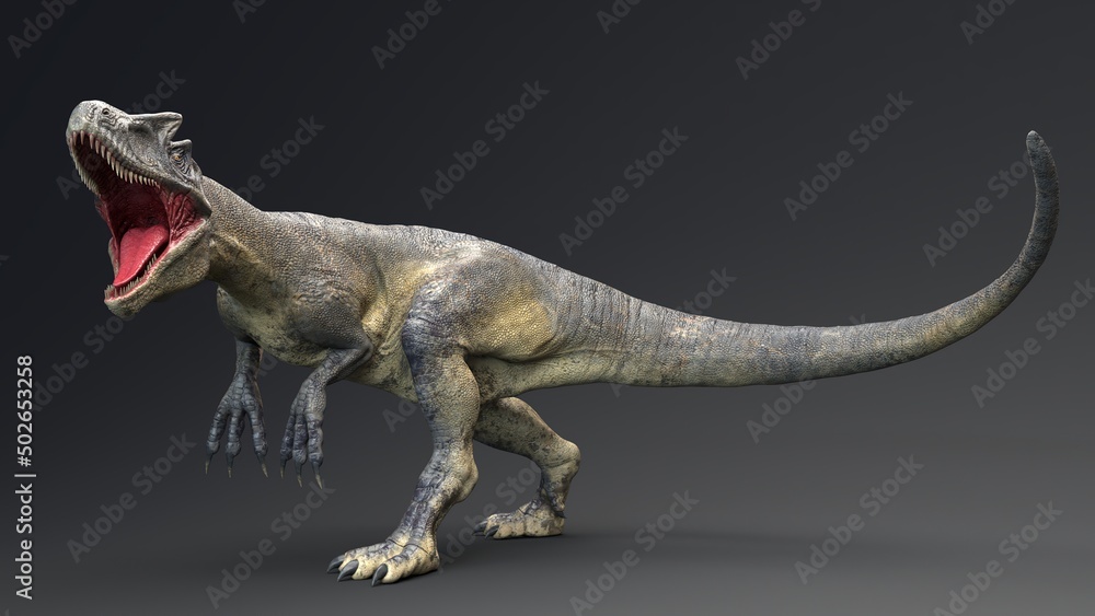Allosaurus dinosaur of background. 3d rendering Stock Illustration ...
