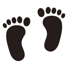 Two Feet Footprint Silhouette. High Quality Vector