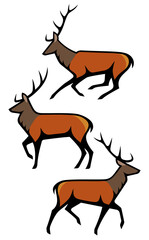 Wall Mural - Stylized Animals - Red Deer