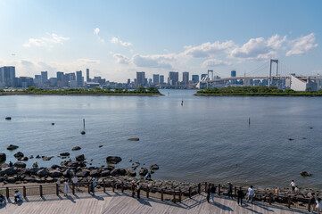 Wall Mural - 東京都港区台場から見た東京湾を望む都市景観