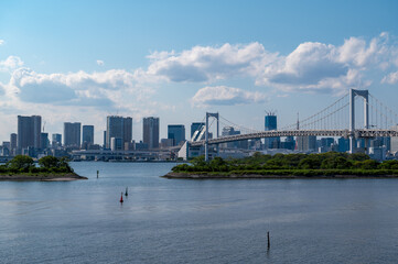 Wall Mural - 東京都港区台場から見た東京湾を望む都市景観