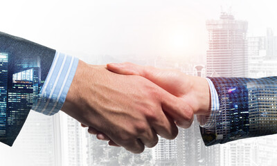 Wall Mural - Close-up of the handshake of businessmen.