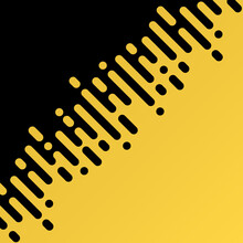 Oblique Composition With Rounded Black And Yellow Stripes