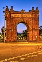 The Arc De Triomf In Barcelona At Dawn