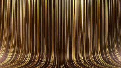 Poster - Abstract golden moving line streaks background, luxury golden particle stripes, elegance backdrop for VJ, ceremony and stage show performance