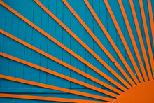 Wood Sun Background Wooden Construction Old Planks Orange And Blue Fence
