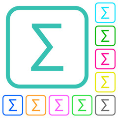 Sum symbol vivid colored flat icons