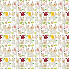 Sticker - Seamless pattern with cute animals