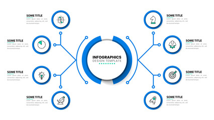 Infographic template with icons and 8 options or steps