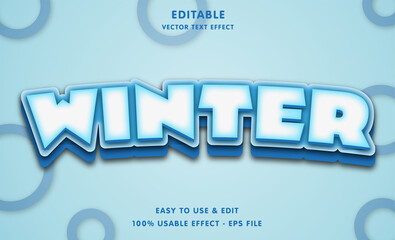 Sticker - winter editable text effect with modern and simple style, usable for logo or campaign title