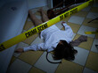 © Stocked House Studio - Crime Scene - Woman dead lying on the floor