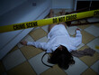 © Stocked House Studio - Crime Scene - Woman dead lying on the floor