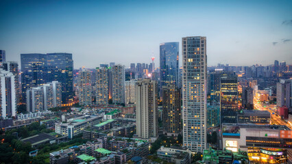  Aerial photography of Chengdu city night large format