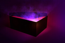 Black Magic Box With Pink Light Coming From Within