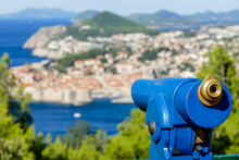 View Of Town Of Dubrovnik In Croatia, Digital Photo Picture As A Background