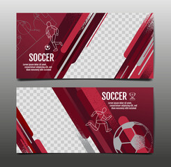 Wall Mural - Soccer Tournament, Football banner, Sport layout design