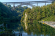 Iron bridge at Paderno over the Adda river, italy