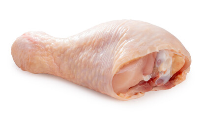 Sticker - Fresh Chicken legs isolated on white background, Raw chicken drumsticks  legs on white background With clipping path.