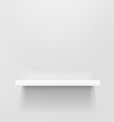 Poster - White shelf on a white wall. 3d style vector mockup