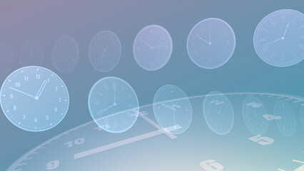 Wall Mural - time flow images with analog clock cg illustration.