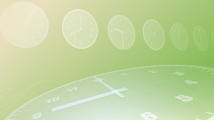 Wall Mural - time flow images with analog clock cg illustration.