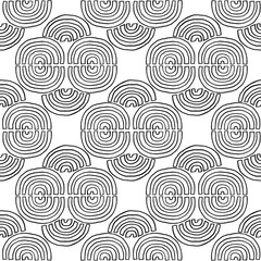 Wall Mural - Cute seamless hand drawn ink line abstract antique circle Asian  pattern background