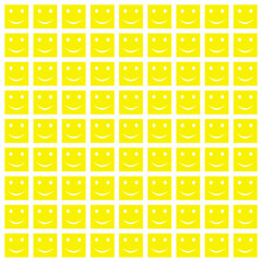 cute yellow smiley icon background ,vector pattern ,square