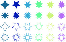 Set Of Star Shaped Icons