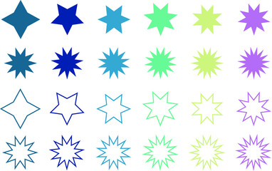 Wall Mural - set of star shaped icons