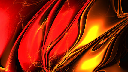 Wall Mural - 3d effect - abstract fractal conflagration