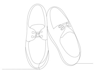 Poster - men's shoes one continuous line drawing, isolated, vector