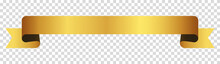 Vector Design Element - Gold Colored Vintage Ribbon Banner Label On Transparent Background